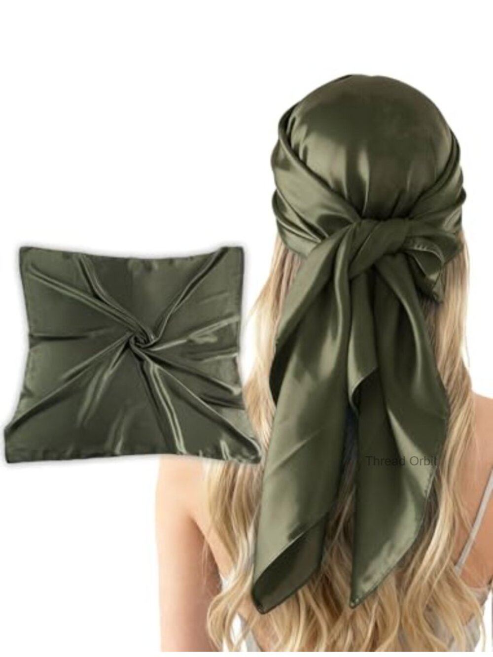Large Satin Silk Feel Square Scarf 35 Inch Hair Bandana Wrap Shawl